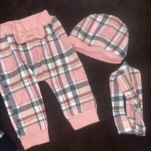 Pink Plaid Baby Outfit Set